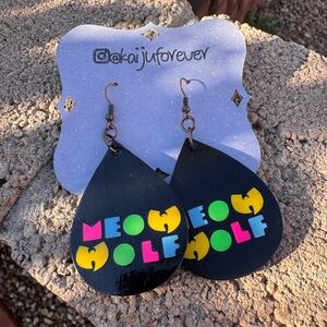 Wu Tang Meow Wolf Teardrop Earrings